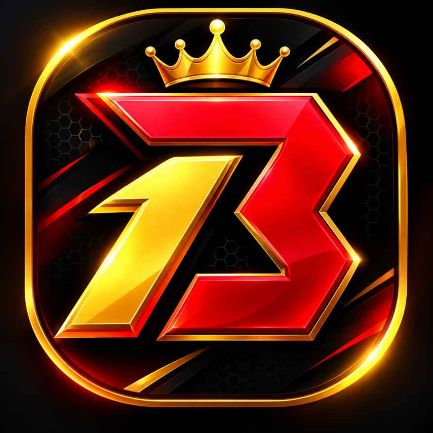 Premium red and Bonu1 game logo with crown design